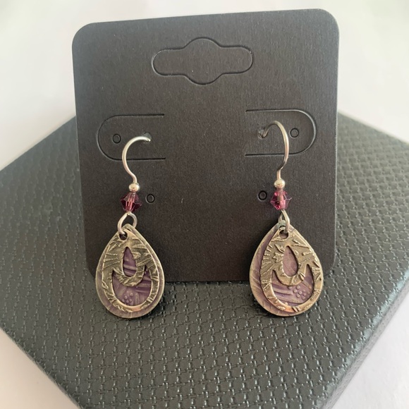 Jewelry - Purple Teardrop Dangle Earrings - Women Jewelry